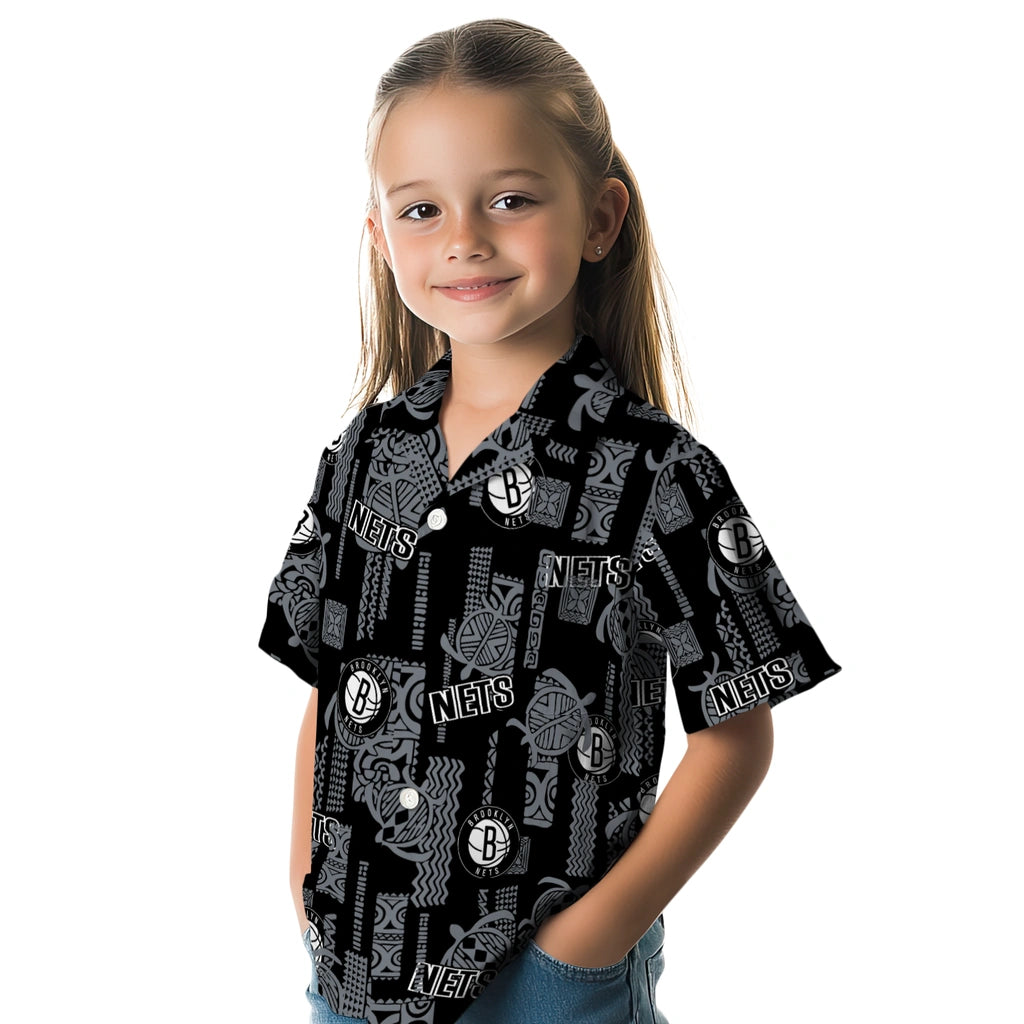 Brooklyn Nets Hawaiian Shirt - Turtle Lines | Hula Hawaiian Shirts