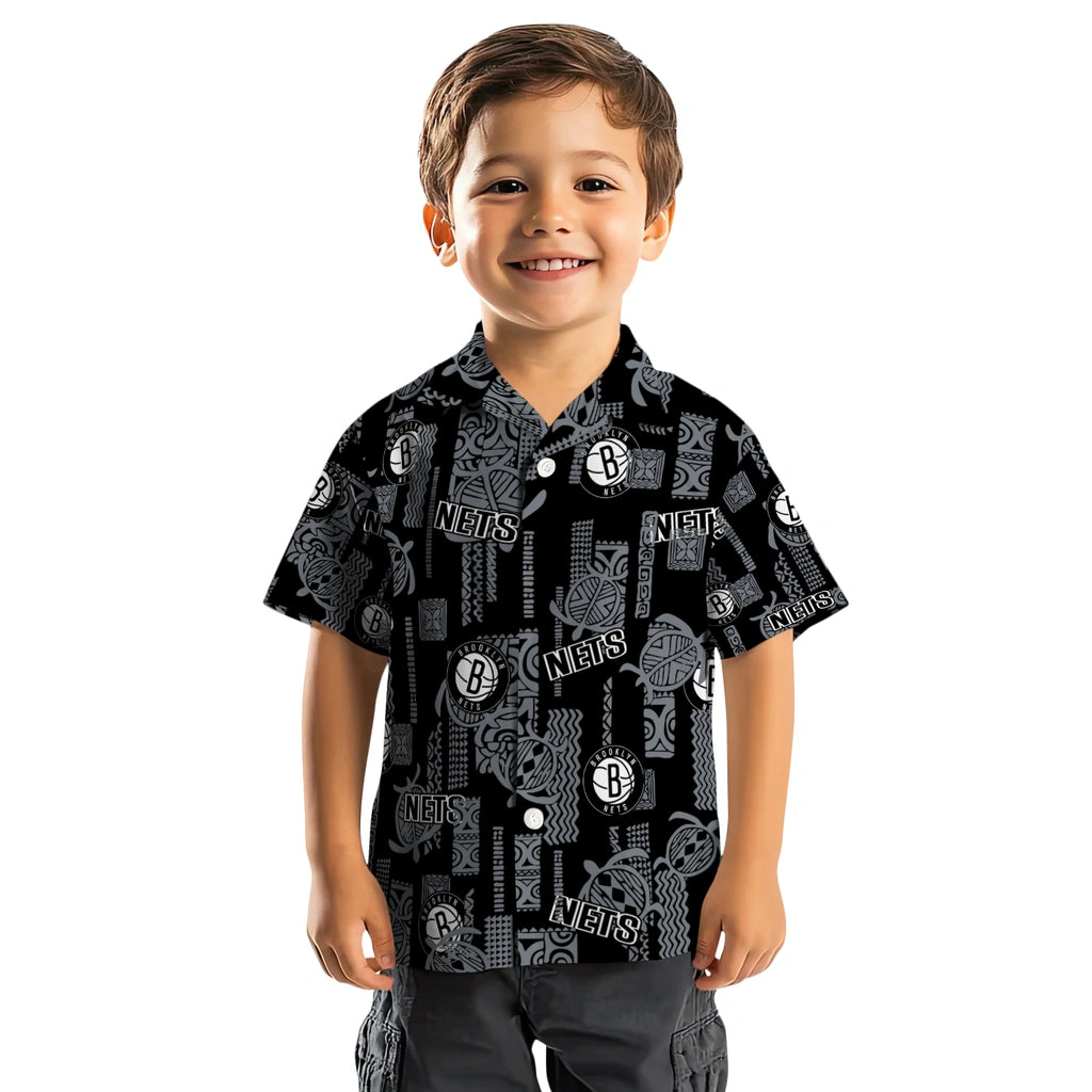 Brooklyn Nets Hawaiian Shirt - Turtle Lines | Hula Hawaiian Shirts