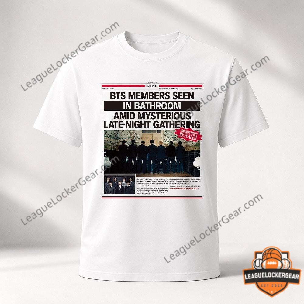 BTS MV Teaser Newspaper Tabloid Bathroom T-Shirt - LeagueLockerGear