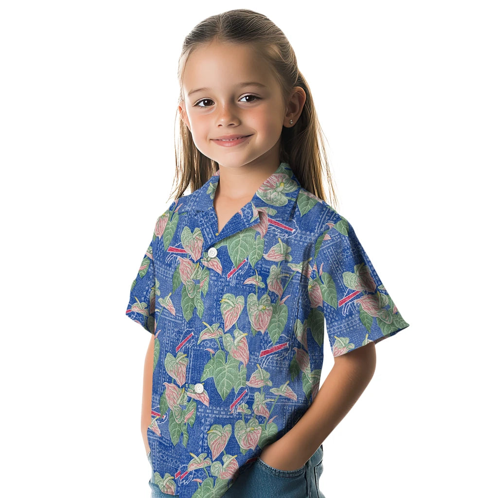 Buffalo Bills Hawaiian Shirt - Anthurium Overlay | Hula Hawaiian Shirts