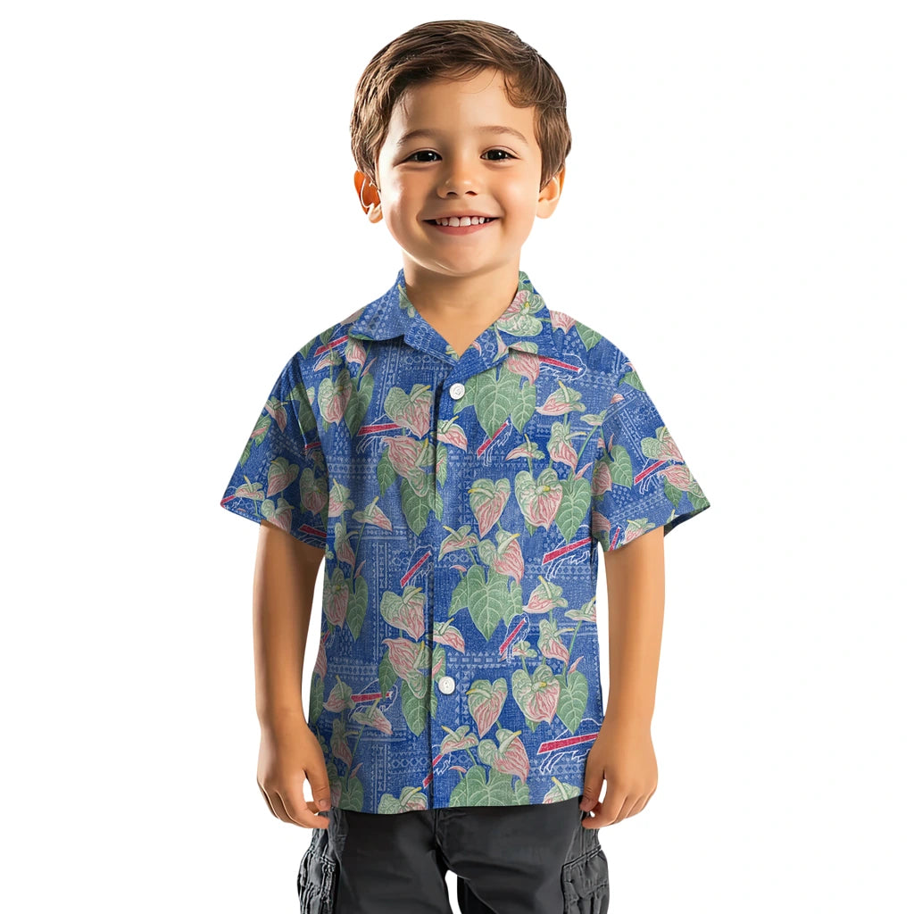 Buffalo Bills Hawaiian Shirt - Anthurium Overlay | Hula Hawaiian Shirts