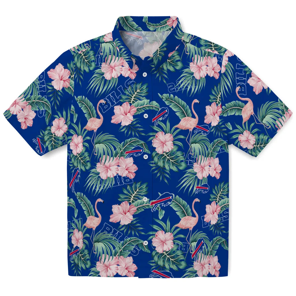 Buffalo Bills Hawaiian Shirt - Flamingo and Hibiscus | Hula Hawaiian Shirts