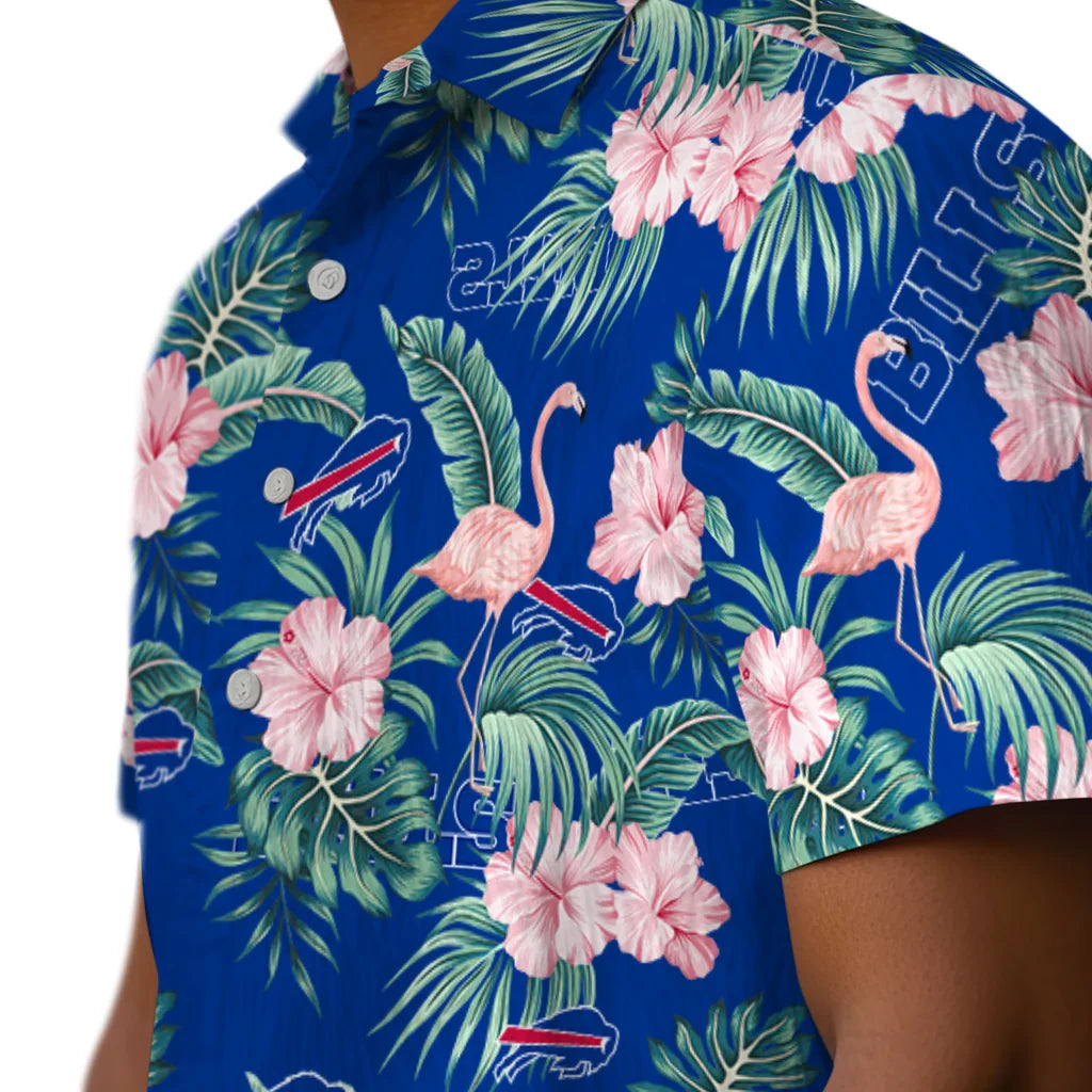 Buffalo Bills Hawaiian Shirt - Flamingo and Hibiscus | Hula Hawaiian Shirts