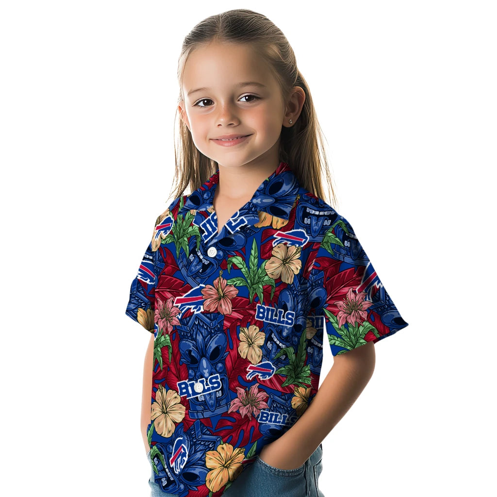 Buffalo Bills Hawaiian Shirt - Hibiscus Tiki Jungle | Hula Hawaiian Shirts
