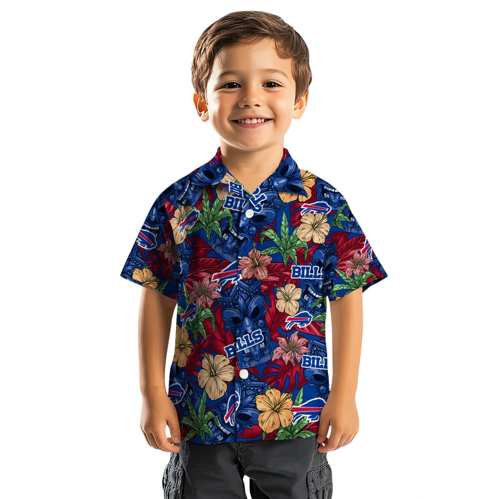 Buffalo Bills Hawaiian Shirt - Hibiscus Tiki Jungle | Hula Hawaiian Shirts