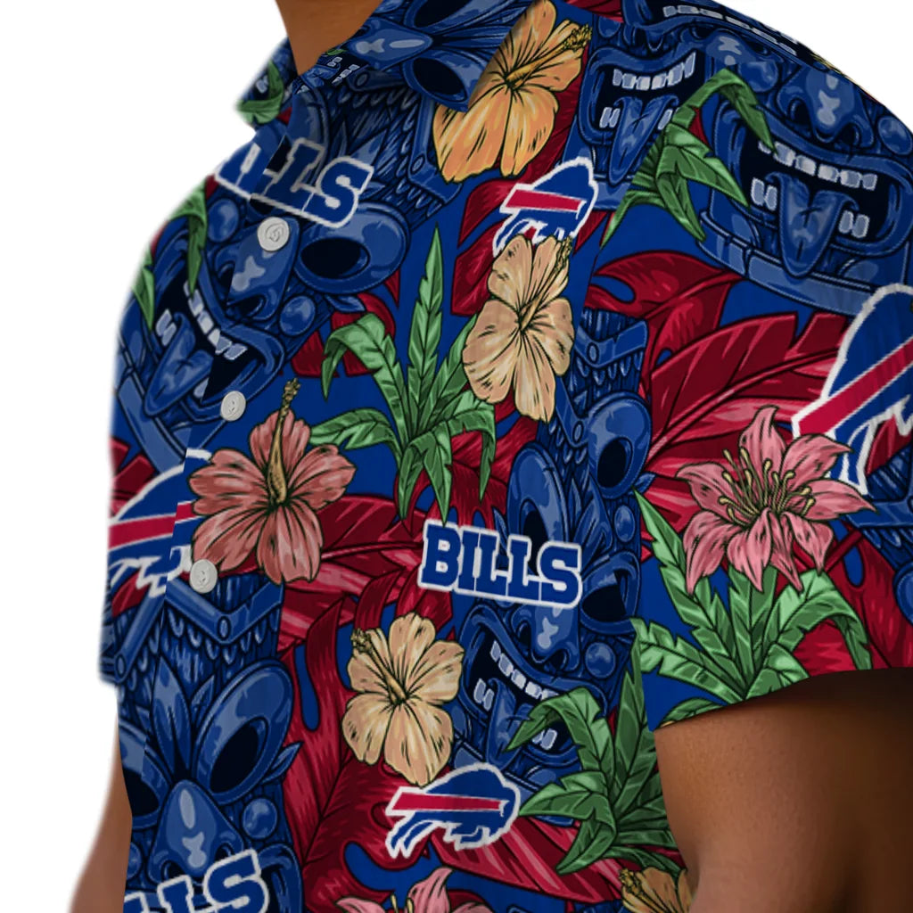 Buffalo Bills Hawaiian Shirt - Hibiscus Tiki Jungle | Hula Hawaiian Shirts