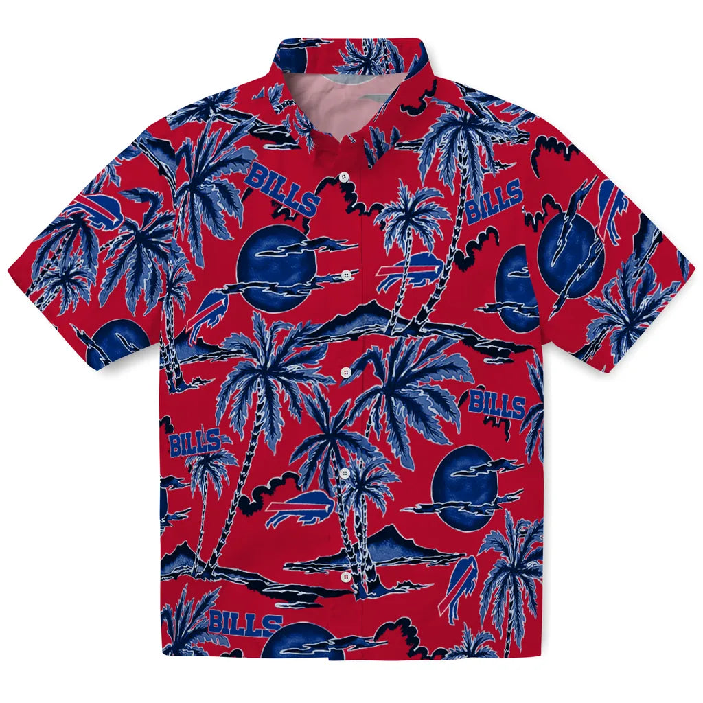 Buffalo Bills Hawaiian Shirt - Palm Sunset | Hula Hawaiian Shirts