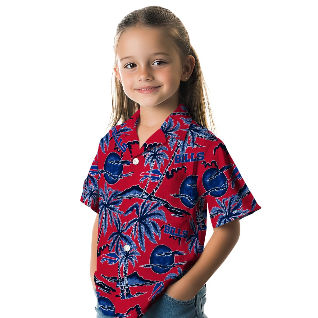 Buffalo Bills Hawaiian Shirt - Palm Sunset | Hula Hawaiian Shirts