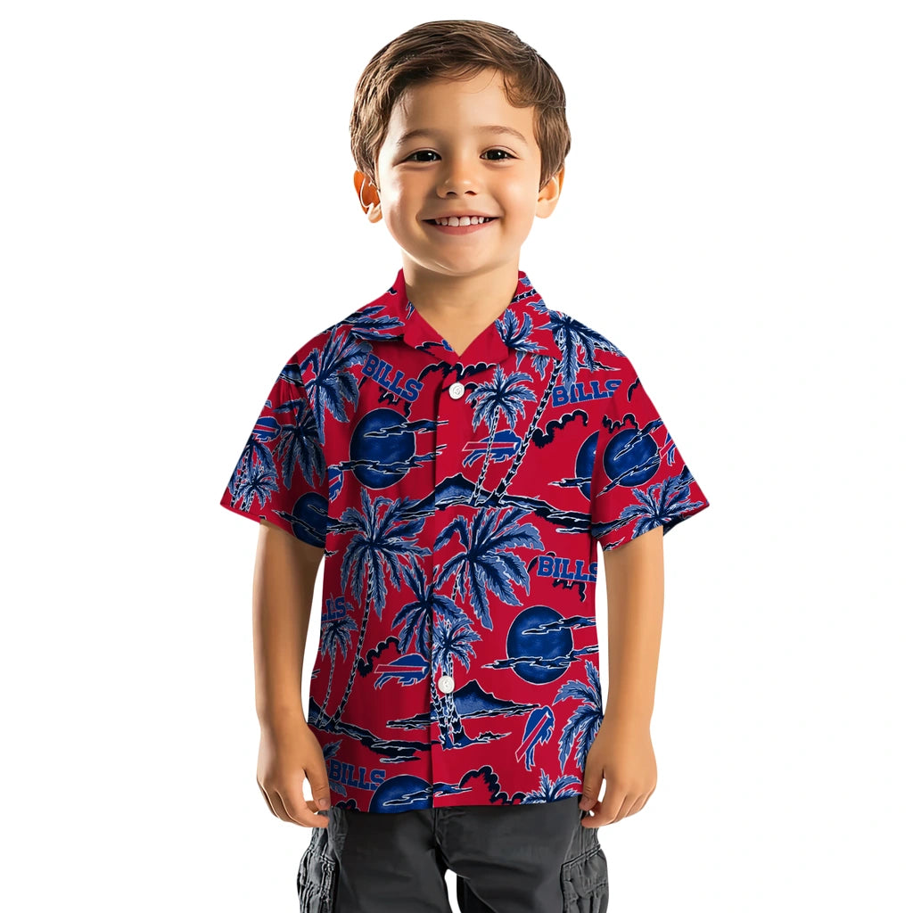 Buffalo Bills Hawaiian Shirt - Palm Sunset | Hula Hawaiian Shirts