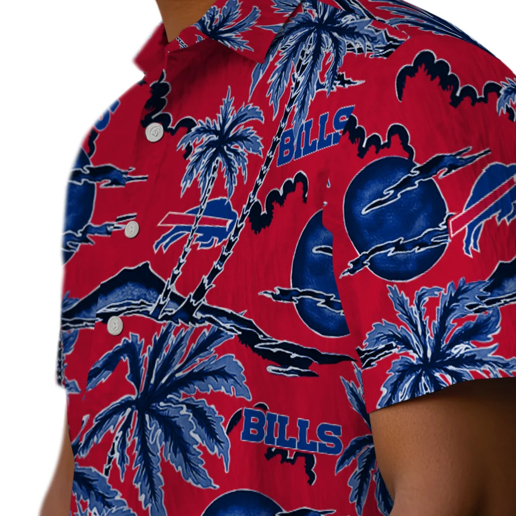 Buffalo Bills Hawaiian Shirt - Palm Sunset | Hula Hawaiian Shirts