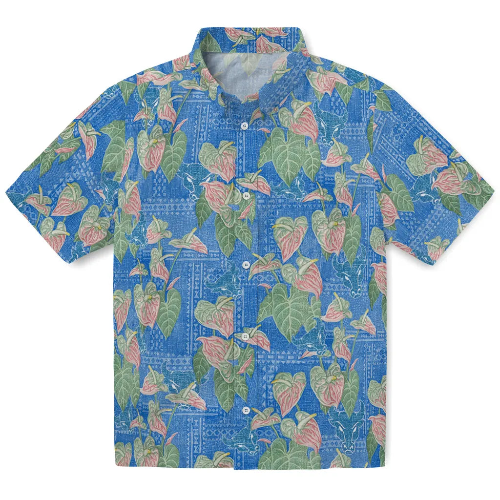Buffalo Bulls Hawaiian Shirt - Anthurium Overlay | Hula Hawaiian Shirts