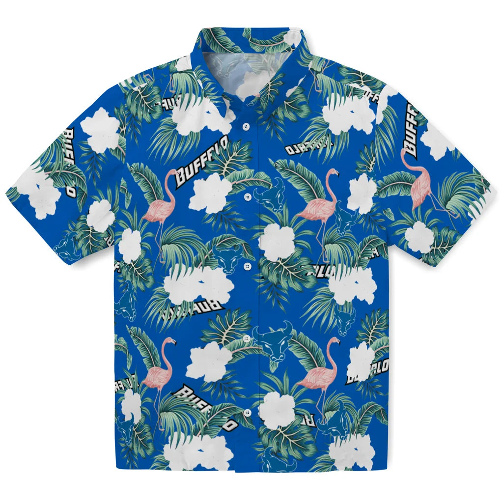 Buffalo Bulls Hawaiian Shirt - Flamingo and Hibiscus | Hula Hawaiian Shirts