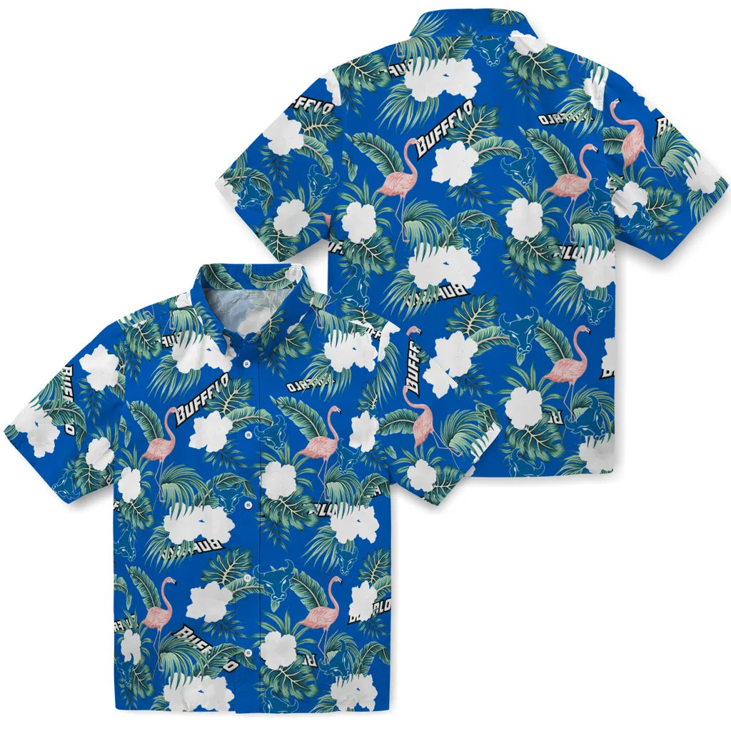 Buffalo Bulls Hawaiian Shirt - Flamingo and Hibiscus | Hula Hawaiian Shirts