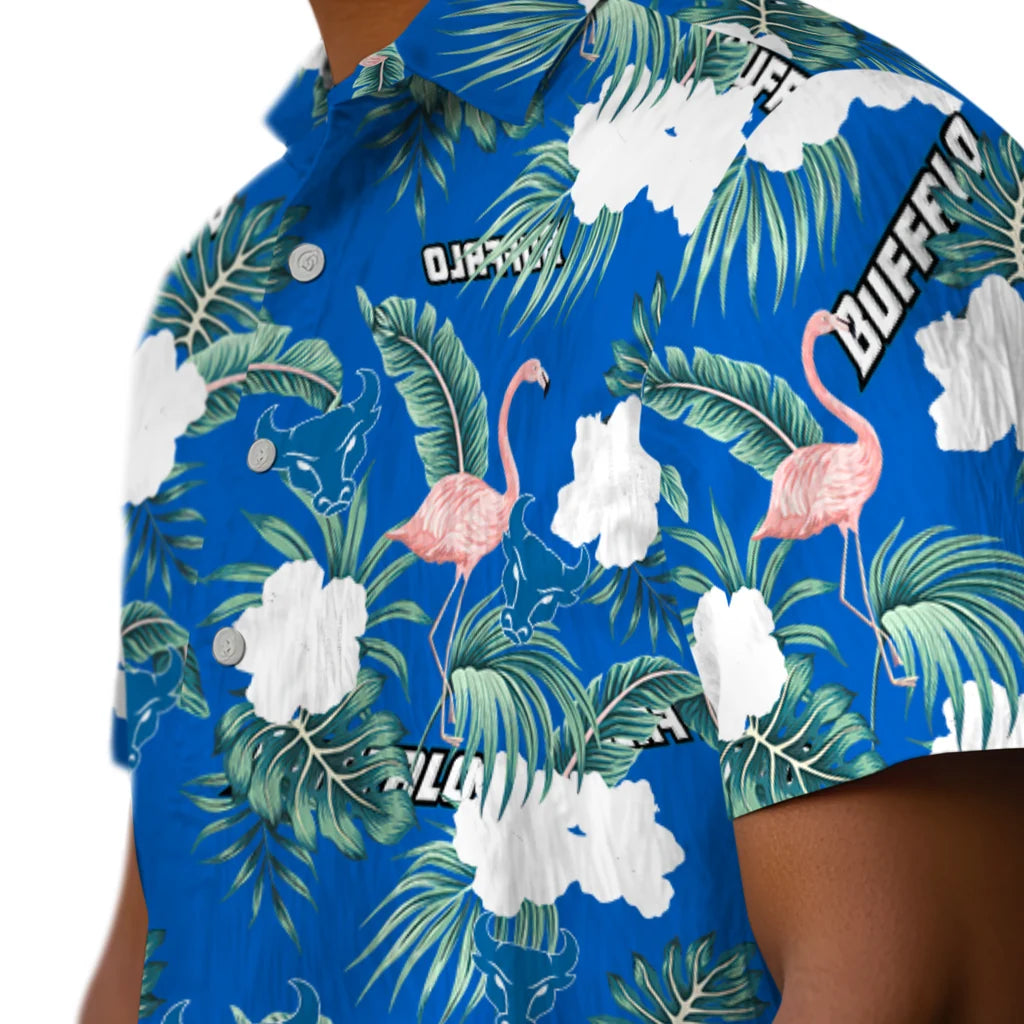 Buffalo Bulls Hawaiian Shirt - Flamingo and Hibiscus | Hula Hawaiian Shirts