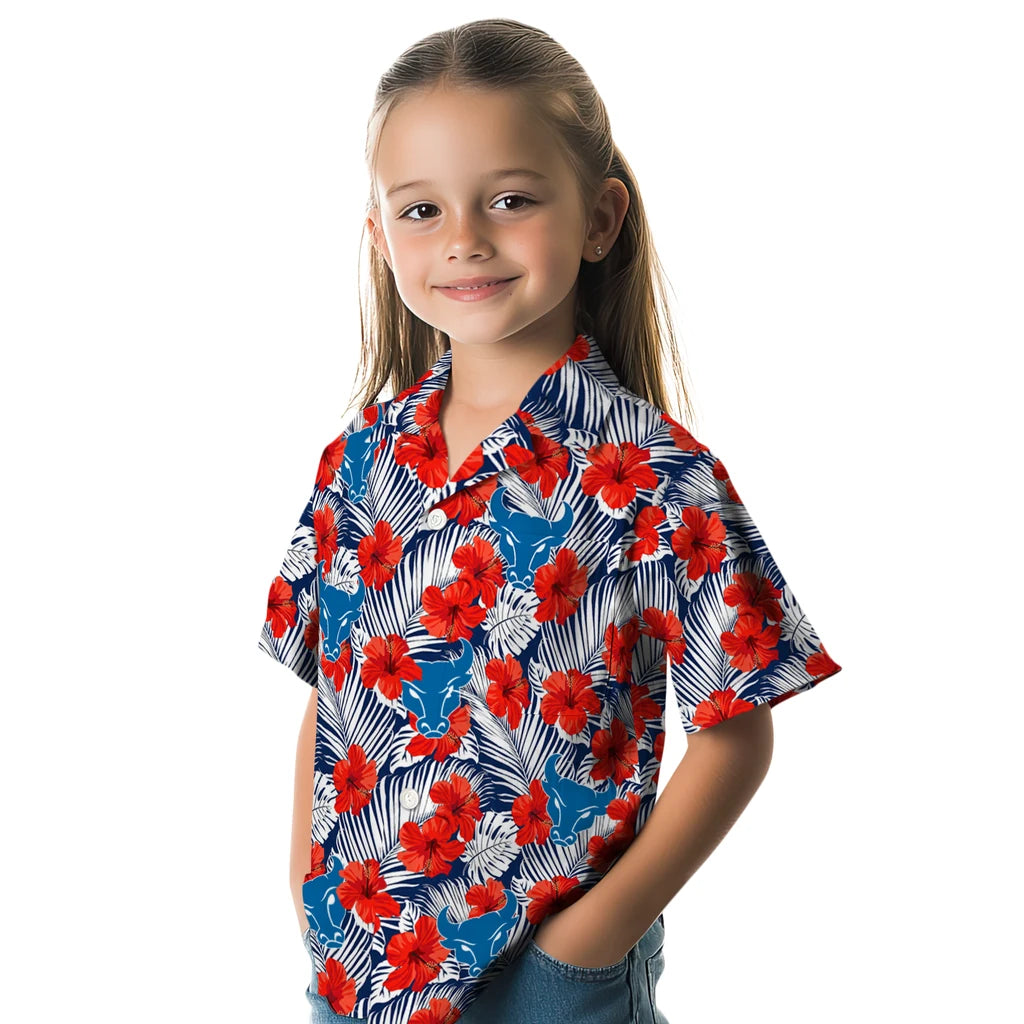 Buffalo Bulls Hawaiian Shirt - Hibiscus Fiesta | Hula Hawaiian Shirts