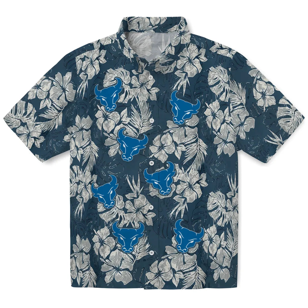 Buffalo Bulls Hawaiian Shirt - Hibiscus Flowers | Hula Hawaiian Shirts