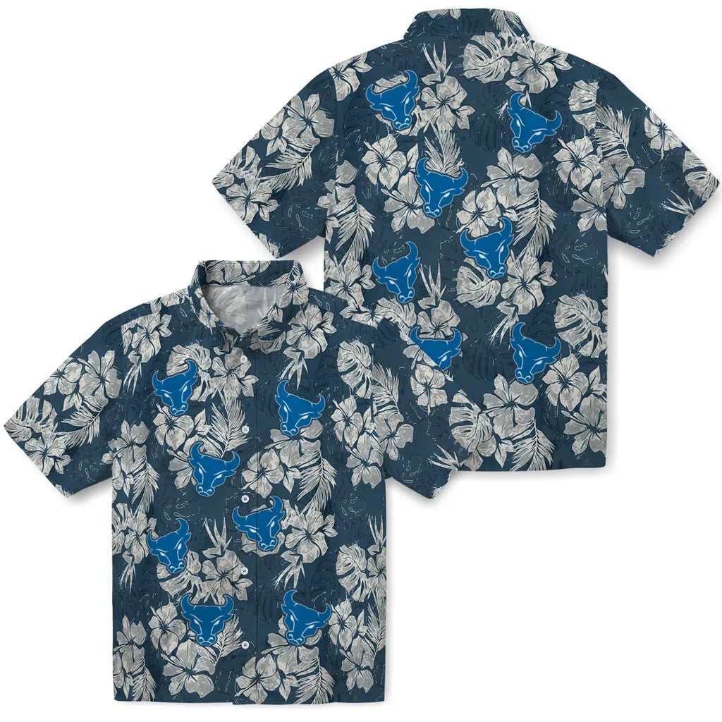 Buffalo Bulls Hawaiian Shirt - Hibiscus Flowers | Hula Hawaiian Shirts