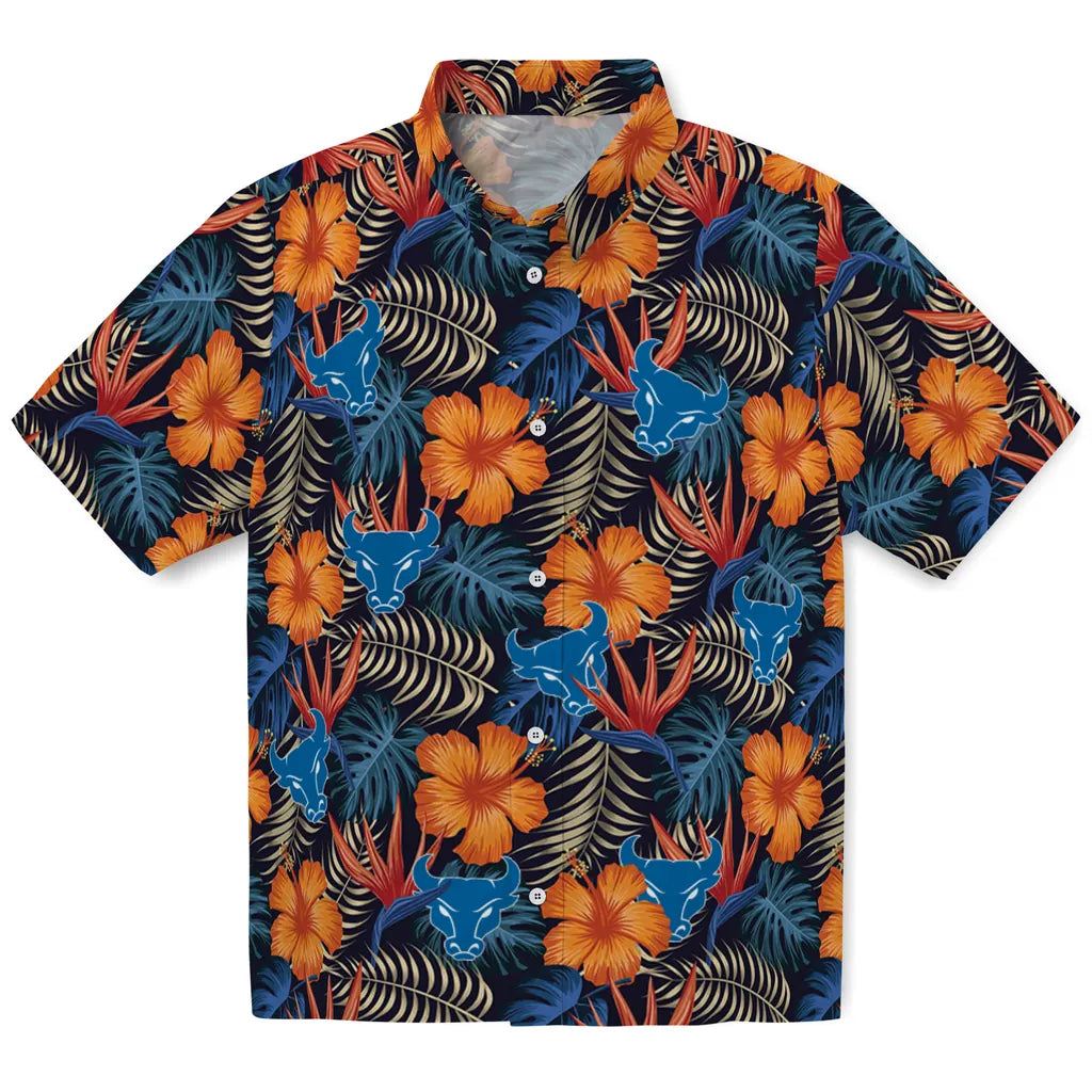 Buffalo Bulls Hawaiian Shirt - Hibiscus Foliage | Hula Hawaiian Shirts
