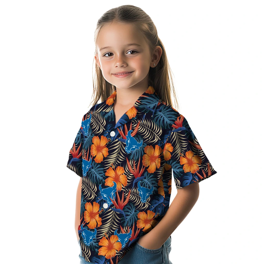 Buffalo Bulls Hawaiian Shirt - Hibiscus Foliage | Hula Hawaiian Shirts