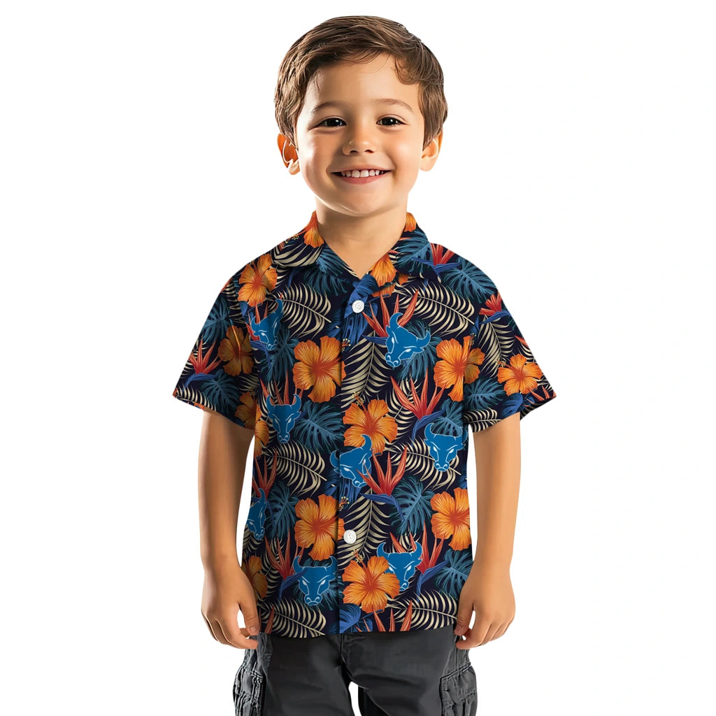Buffalo Bulls Hawaiian Shirt - Hibiscus Foliage | Hula Hawaiian Shirts