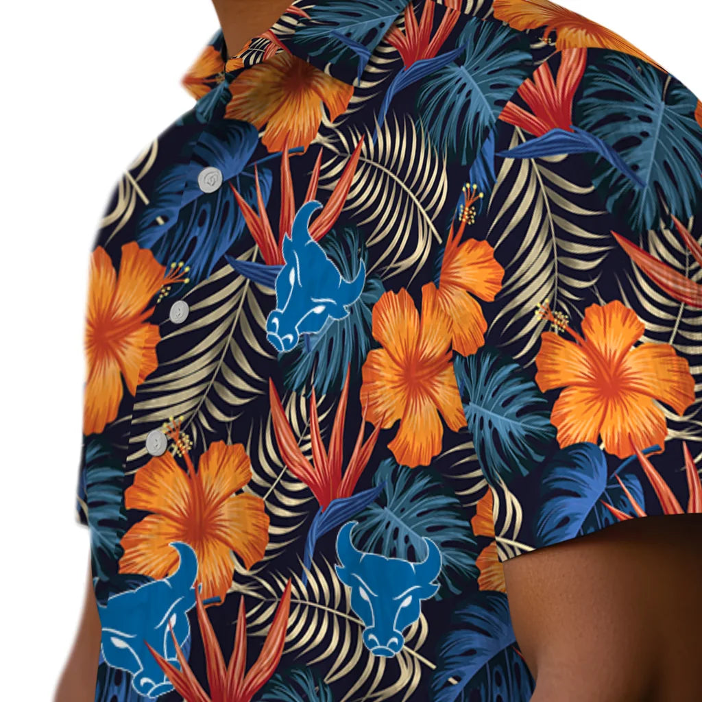 Buffalo Bulls Hawaiian Shirt - Hibiscus Foliage | Hula Hawaiian Shirts