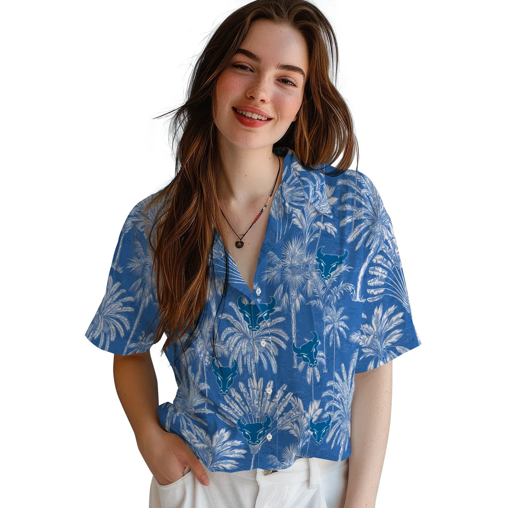 Buffalo Bulls Hawaiian Shirt - Vintage Palm Tree | Hula Hawaiian Shirts