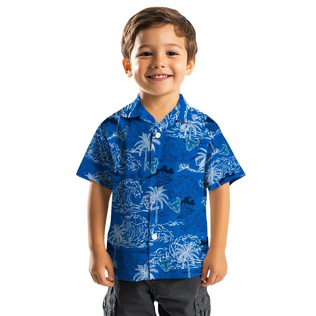 Buffalo Bulls Hawaiian Shirt - Wave Palm | Hula Hawaiian Shirts