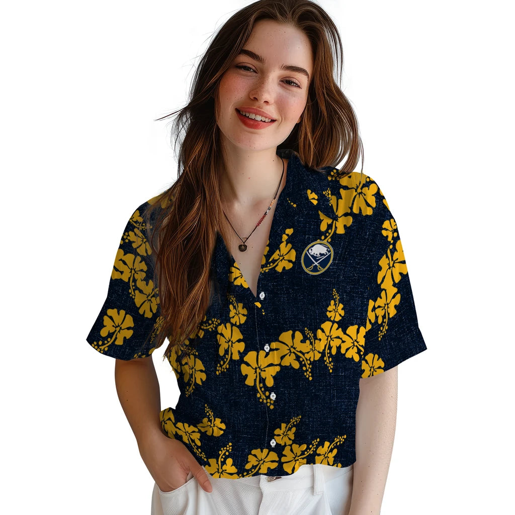 Buffalo Sabres Hawaiian Shirt - 50th State Flower | Hula Hawaiian Shirts