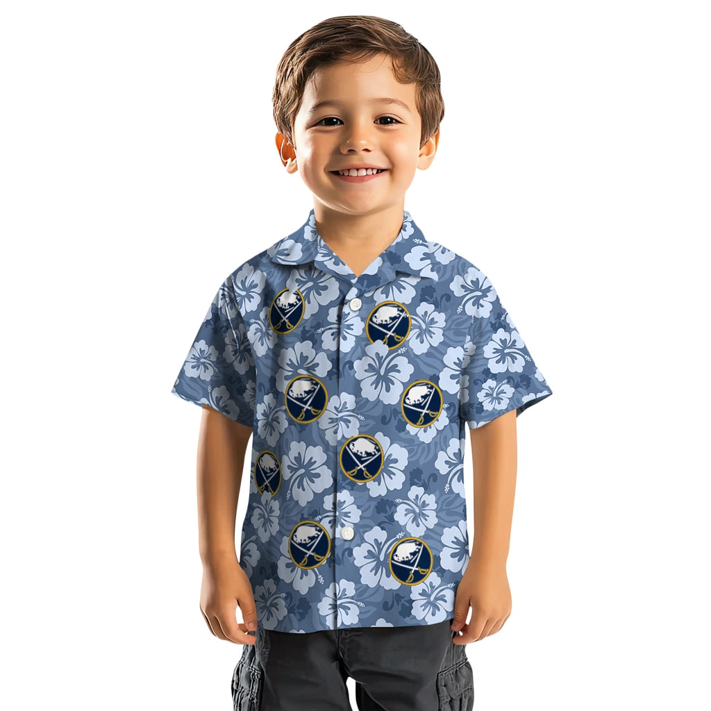Buffalo Sabres Hawaiian Shirt - Hibiscus Cluster | Hula Hawaiian Shirts