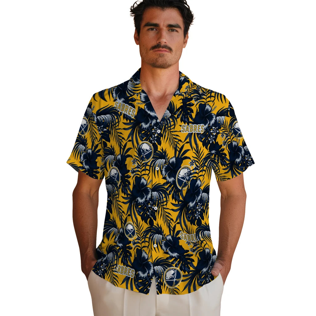 Buffalo Sabres Hawaiian Shirt - Hibiscus Exotic | Hula Hawaiian Shirts