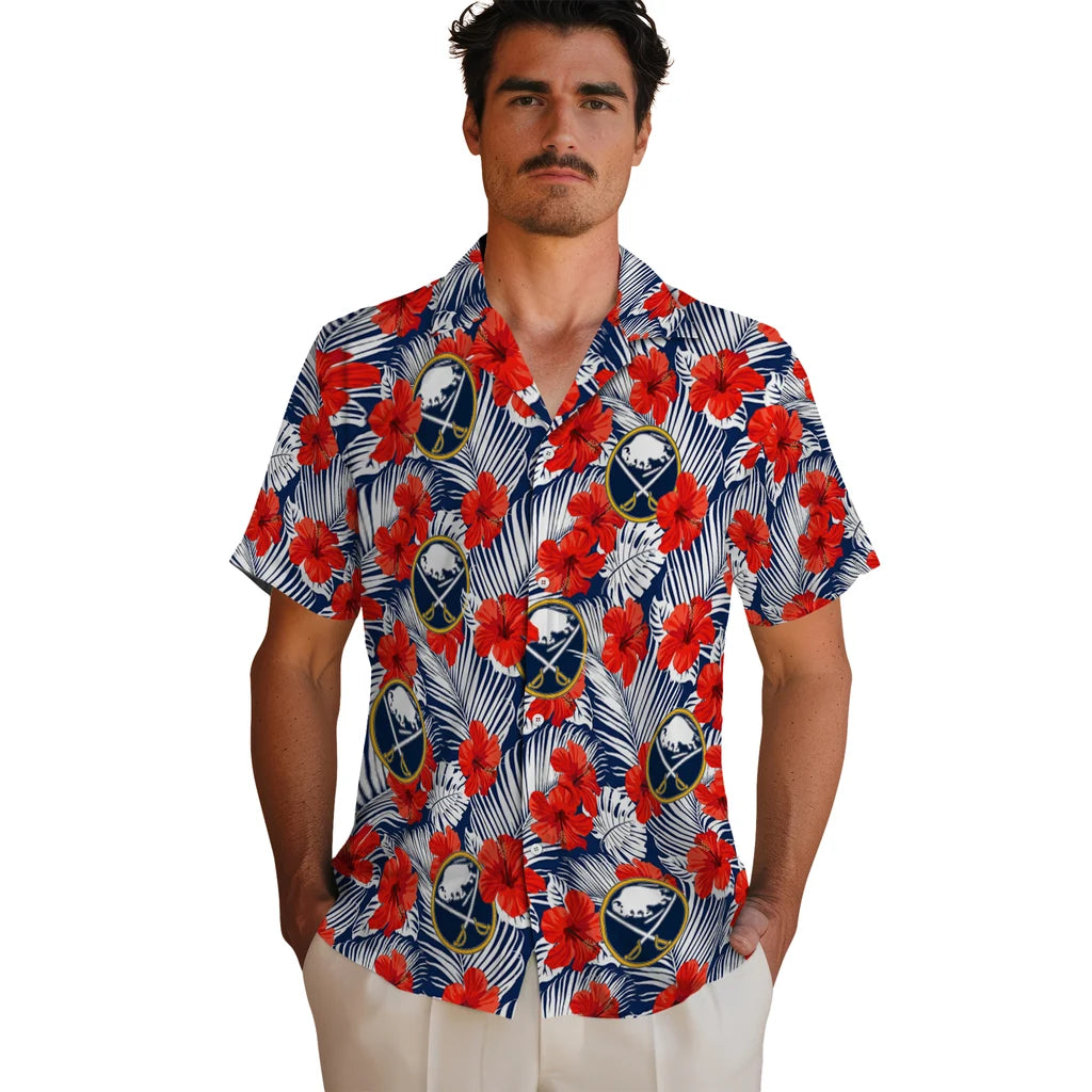 Buffalo Sabres Hawaiian Shirt - Hibiscus Fiesta | Hula Hawaiian Shirts
