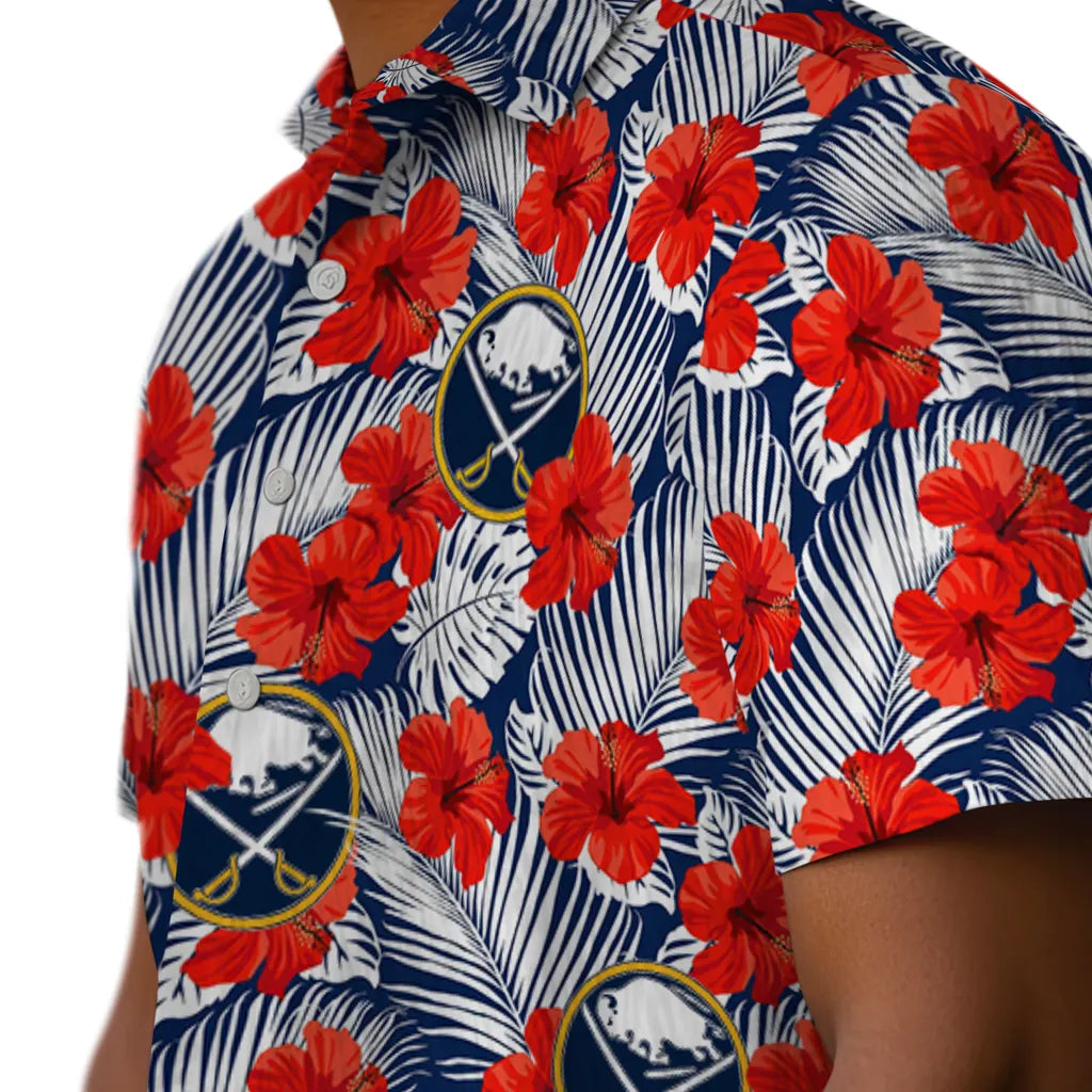 Buffalo Sabres Hawaiian Shirt - Hibiscus Fiesta | Hula Hawaiian Shirts