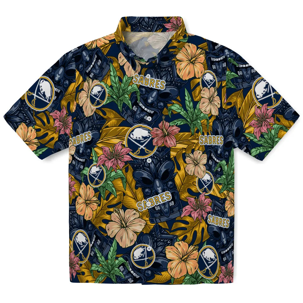 Buffalo Sabres Hawaiian Shirt - Hibiscus Tiki Jungle | Hula Hawaiian Shirts