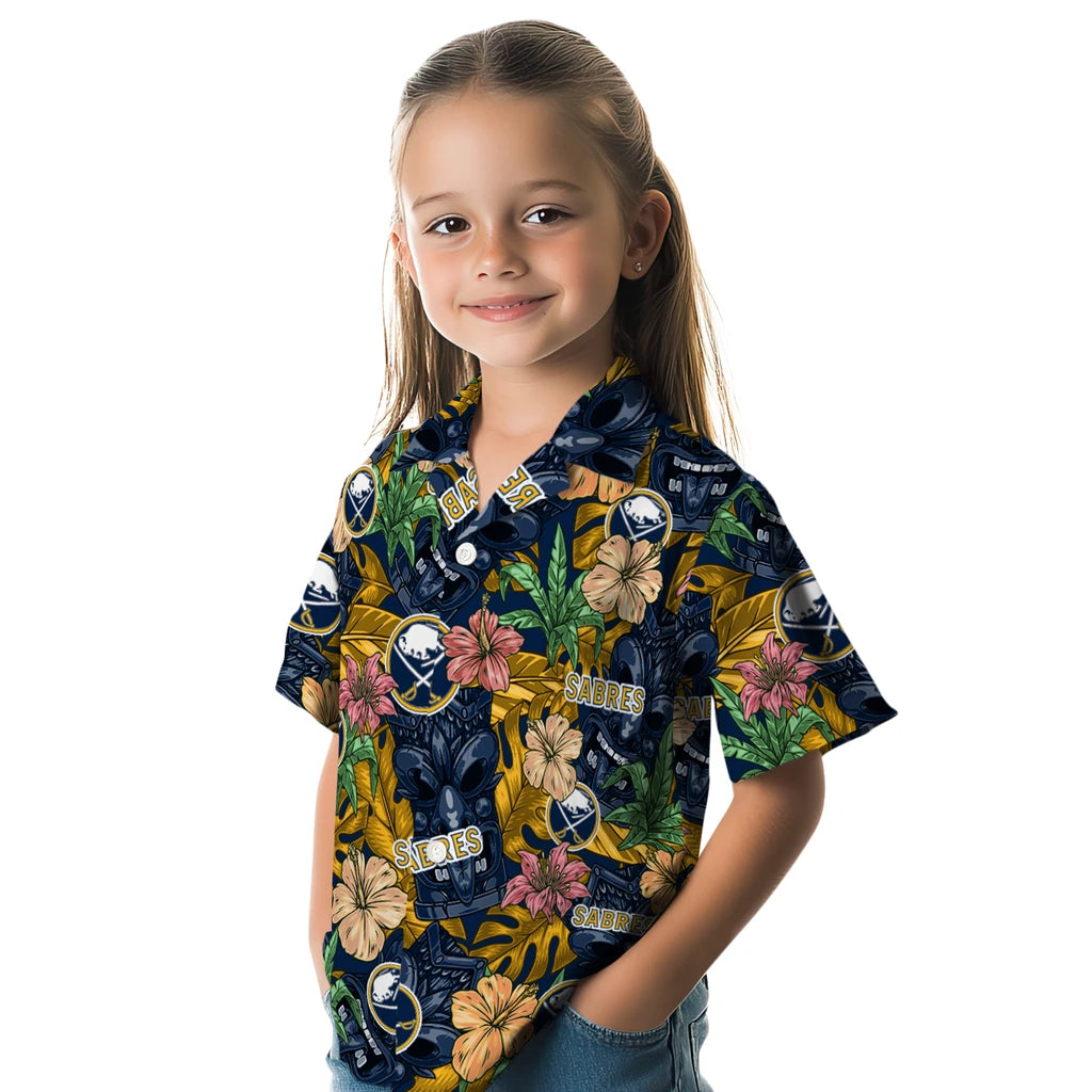 Buffalo Sabres Hawaiian Shirt - Hibiscus Tiki Jungle | Hula Hawaiian Shirts