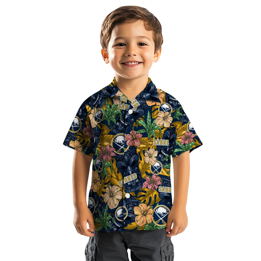 Buffalo Sabres Hawaiian Shirt - Hibiscus Tiki Jungle | Hula Hawaiian Shirts