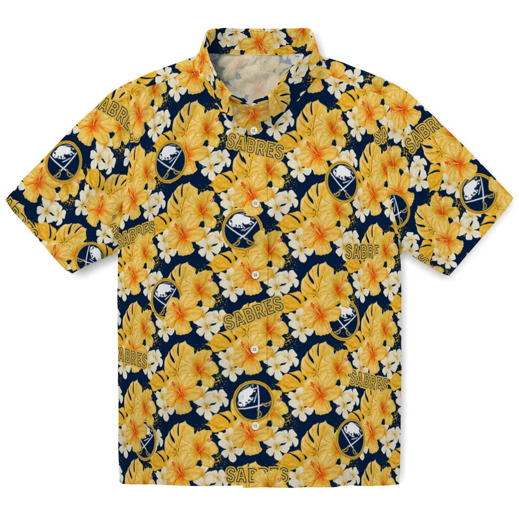 Buffalo Sabres Hawaiian Shirt - Hibiscus Tropics | Hula Hawaiian Shirts