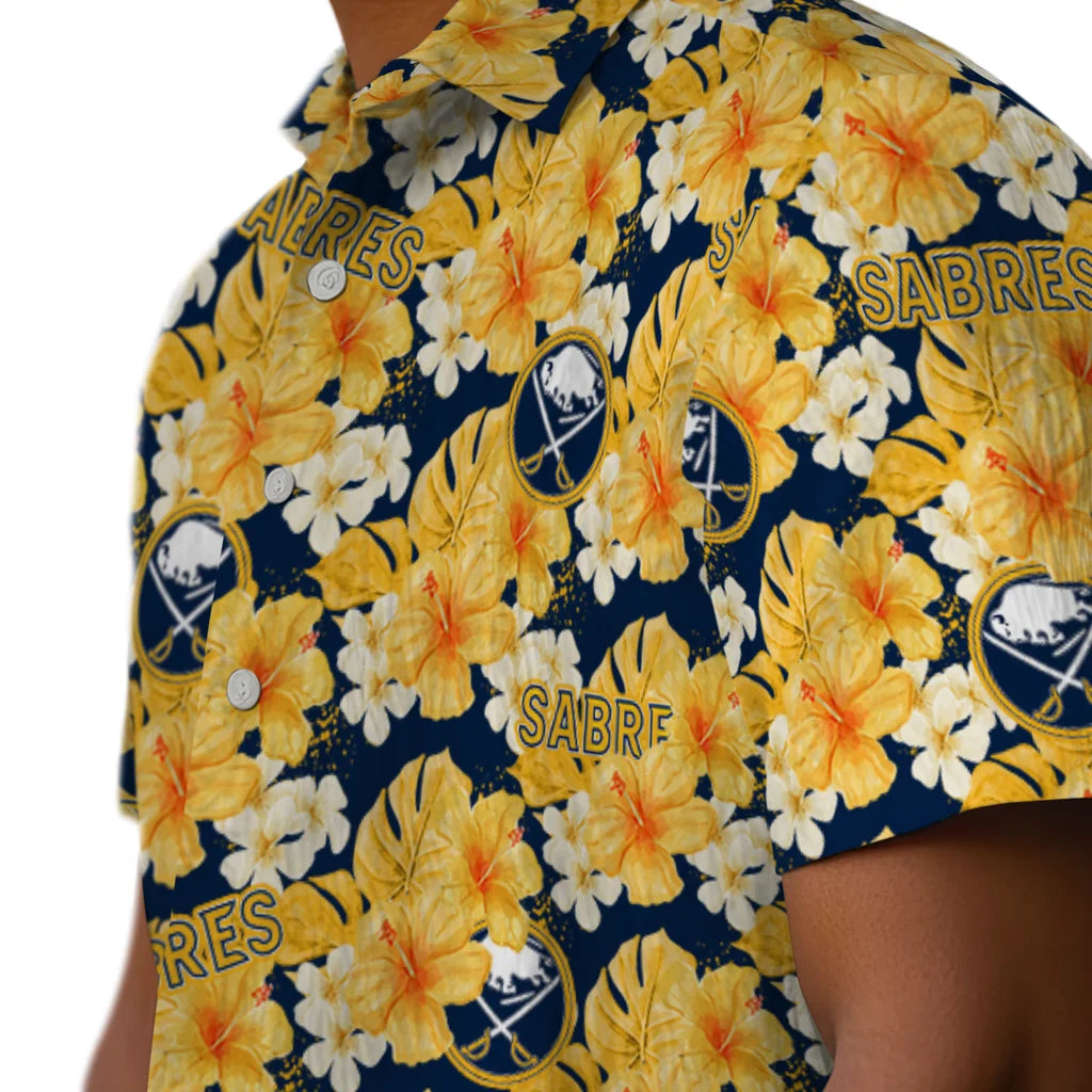Buffalo Sabres Hawaiian Shirt - Hibiscus Tropics | Hula Hawaiian Shirts