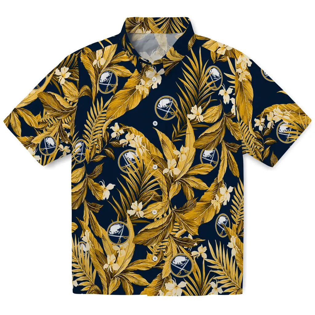 Buffalo Sabres Hawaiian Shirt - Palm Leaves | Hula Hawaiian Shirts