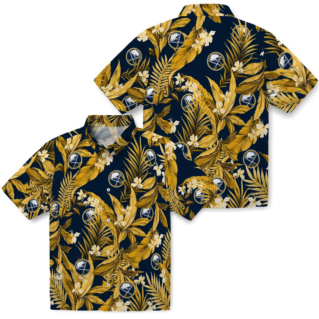 Buffalo Sabres Hawaiian Shirt - Palm Leaves | Hula Hawaiian Shirts