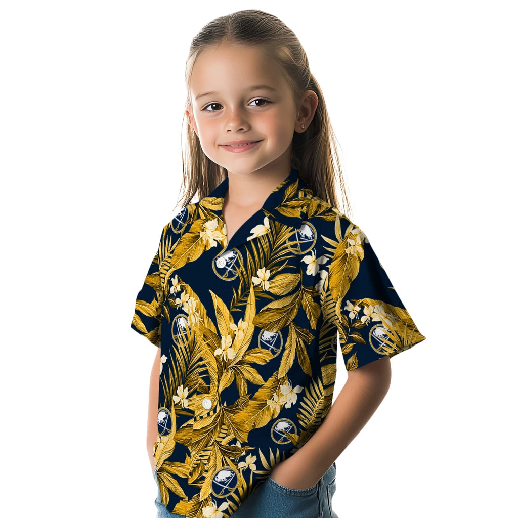 Buffalo Sabres Hawaiian Shirt - Palm Leaves | Hula Hawaiian Shirts