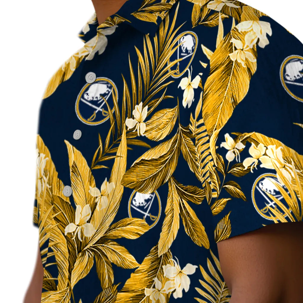 Buffalo Sabres Hawaiian Shirt - Palm Leaves | Hula Hawaiian Shirts
