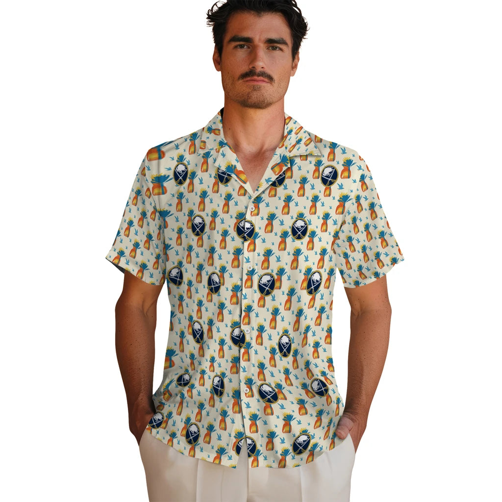 Buffalo Sabres Hawaiian Shirt - Pineapple Delight | Hula Hawaiian Shirts