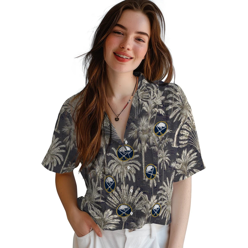 Buffalo Sabres Hawaiian Shirt - Vintage Palm Tree | Hula Hawaiian Shirts