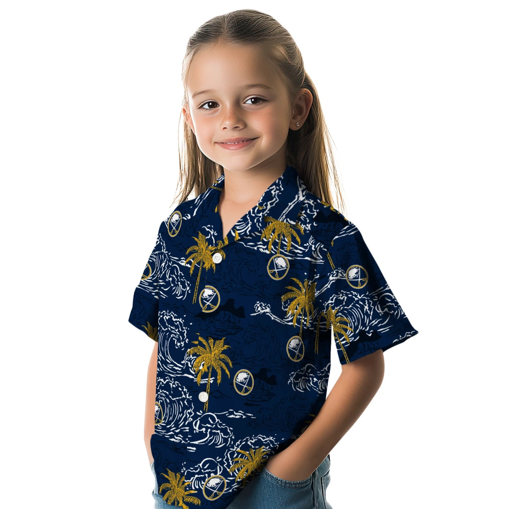 Buffalo Sabres Hawaiian Shirt - Wave Palm | Hula Hawaiian Shirts