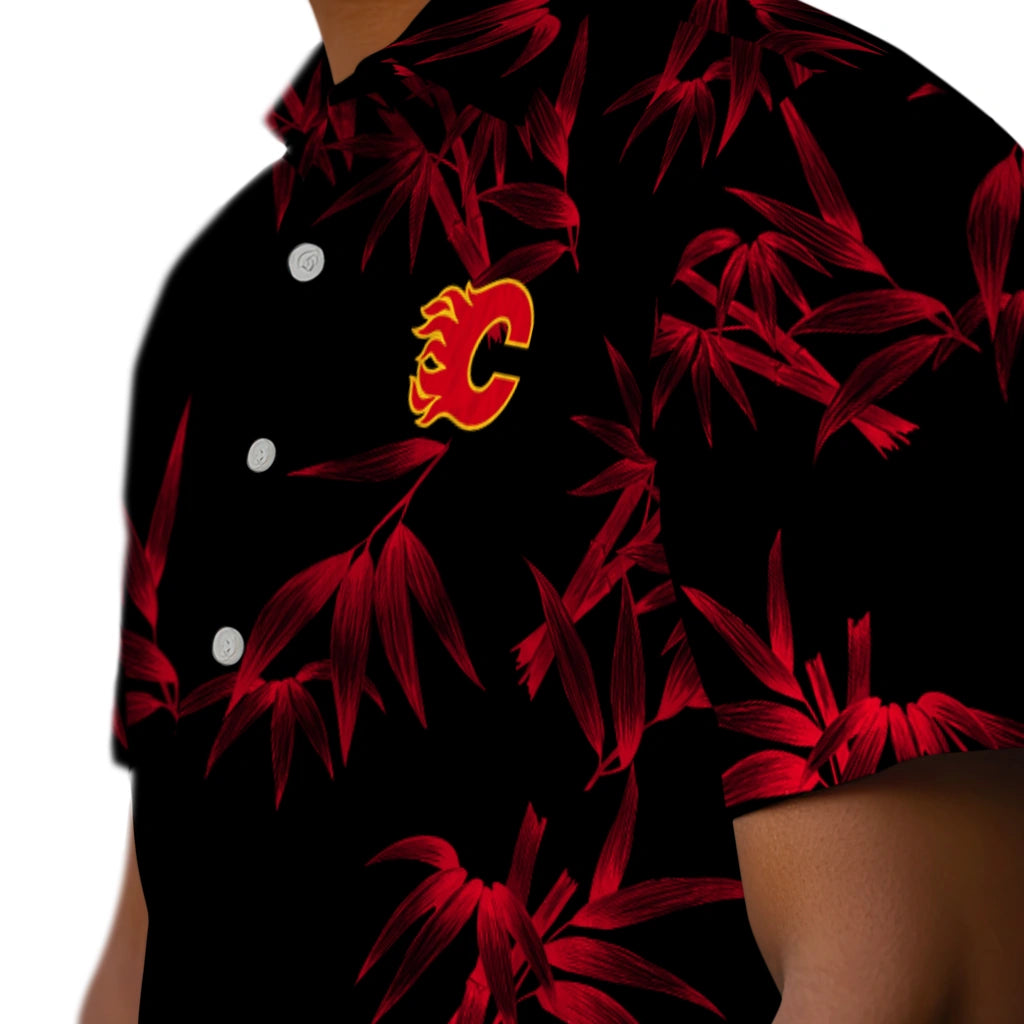 Calgary Flames Hawaiian Shirt - Bamboo Branches | Hula Hawaiian Shirts