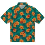 Calgary Flames Hawaiian Shirt - Hibiscus and Palm Leaves | Hula Hawaiian Shirts