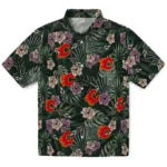 Calgary Flames Hawaiian Shirt - Hibiscus Leaves Pattern | Hula Hawaiian Shirts
