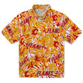 Calgary Flames Hawaiian Shirt - Hibiscus Overlay | Hula Hawaiian Shirts