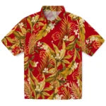 Calgary Flames Hawaiian Shirt - Palm Leaves | Hula Hawaiian Shirts