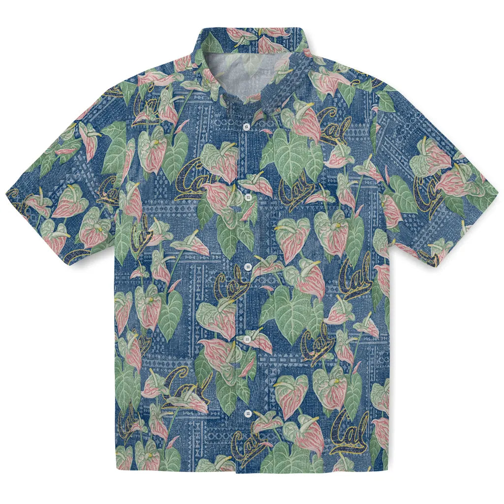 California Golden Bears Hawaiian Shirt - Anthurium Overlay | Hula Hawaiian Shirts